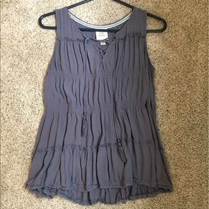 Bohemian Purple Flowy Draw String Tank Top